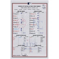 New York Yankees Game-Used ALDS Lineup Card vs. Kansas City Royals on October 5, 2024