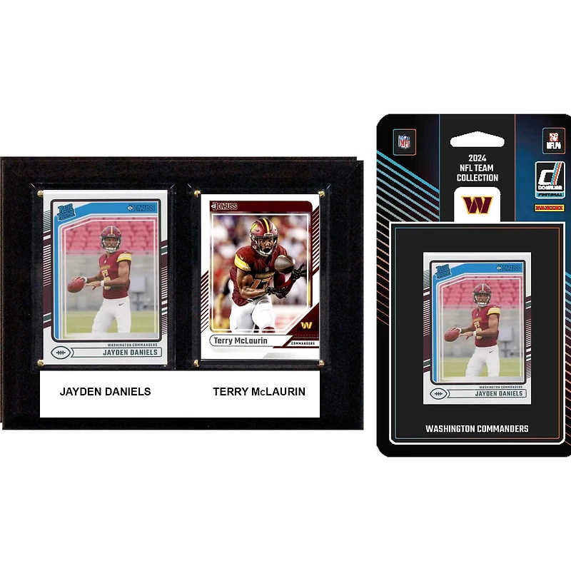 Washington Commanders 6" x 8" Player Plaque & 2024 Team Trading Card Set