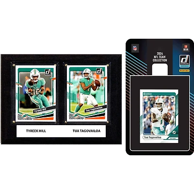 Miami Dolphins 6" x 8" Player Plaque & 2024 Team Trading Card Set
