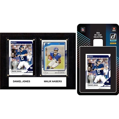 New York Giants 6" x 8" Player Plaque & 2024 Team Trading Card Set