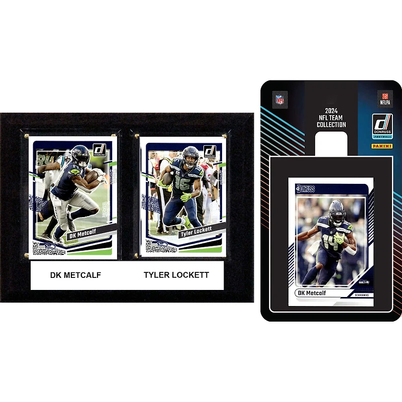 Seattle Seahawks 6" x 8" Player Plaque & 2024 Team Trading Card Set