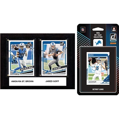 Detroit Lions 6" x 8" Player Plaque & 2024 Team Trading Card Set