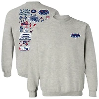 Women's Vive La Fete  Gray Florida Atlantic Owls Impressions Artwork Pullover Sweatshirt
