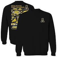 Women's Vive La Fete  Black Appalachian State Mountaineers Impressions Artwork Pullover Sweatshirt