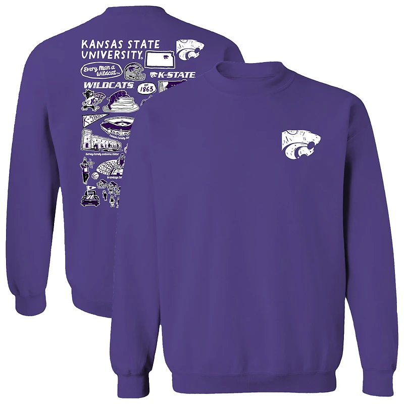 Women's Vive La Fete  Purple Kansas State Wildcats Impressions Artwork Pullover Sweatshirt