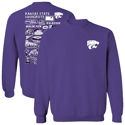 Women's Vive La Fete  Purple Kansas State Wildcats Impressions Artwork Pullover Sweatshirt