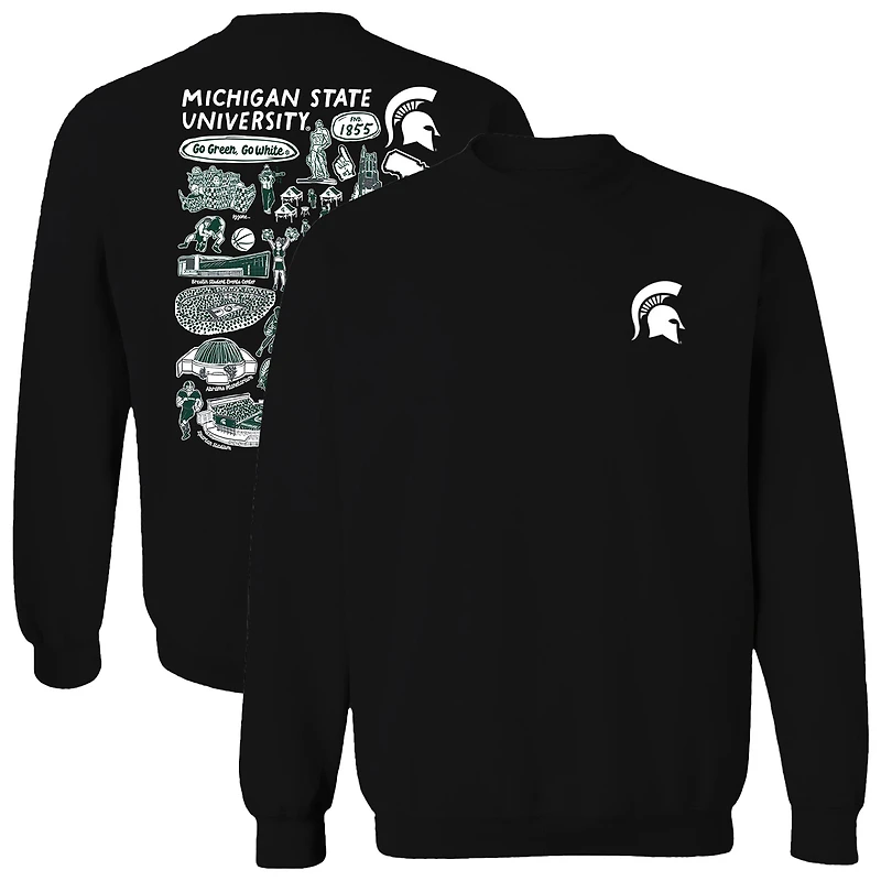 Women's Vive La Fete  Black Michigan State Spartans Impressions Artwork Pullover Sweatshirt