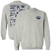 Women's Vive La Fete  Gray Nevada Wolf Pack Impressions Artwork Pullover Sweatshirt