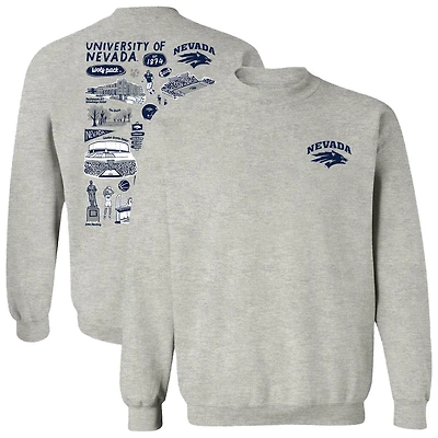 Women's Vive La Fete  Gray Nevada Wolf Pack Impressions Artwork Pullover Sweatshirt