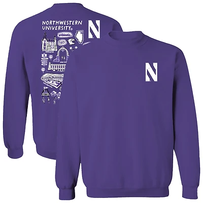 Women's Vive La Fete  Purple Northwestern Wildcats Impressions Artwork Pullover Sweatshirt