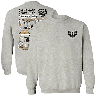 Women's Vive La Fete  Gray Oakland Golden Grizzlies Impressions Artwork Pullover Sweatshirt