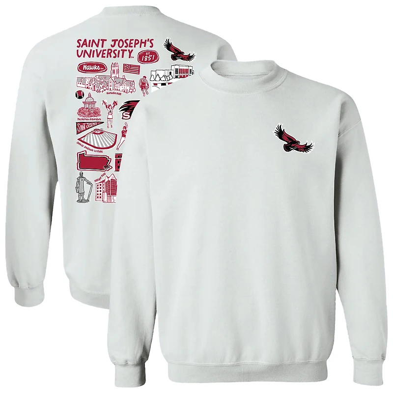 Women's Vive La Fete Saint Joseph's Hawks Impressions Artwork Pullover Sweatshirt