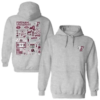 Women's Vive La Fete  Gray Fordham Rams Impressions Artwork Pullover Hoodie