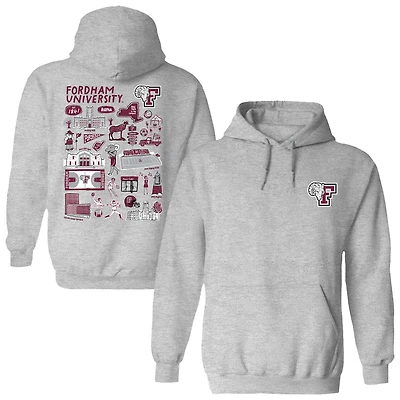 Women's Vive La Fete  Gray Fordham Rams Impressions Artwork Pullover Hoodie