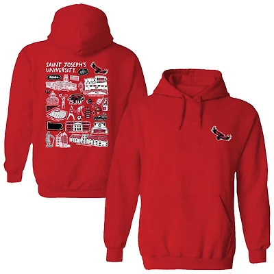 Women's Vive La Fete  Crimson Saint Joseph's Hawks Impressions Artwork Pullover Hoodie