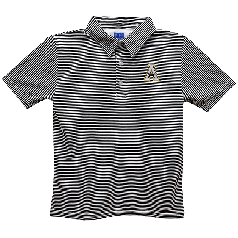 Toddler Vive La Fete Black Appalachian State Mountaineers Pencil Stripe Polo