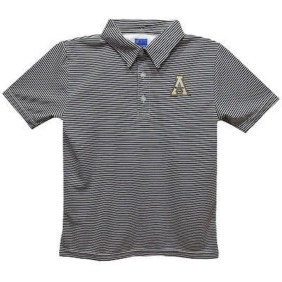 Toddler Vive La Fete Black Appalachian State Mountaineers Pencil Stripe Polo