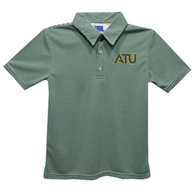 Toddler Vive La Fete Green Arkansas Tech Pencil Stripe Polo