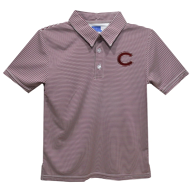 Toddler Vive La Fete Maroon Colgate Raiders Pencil Stripe Polo