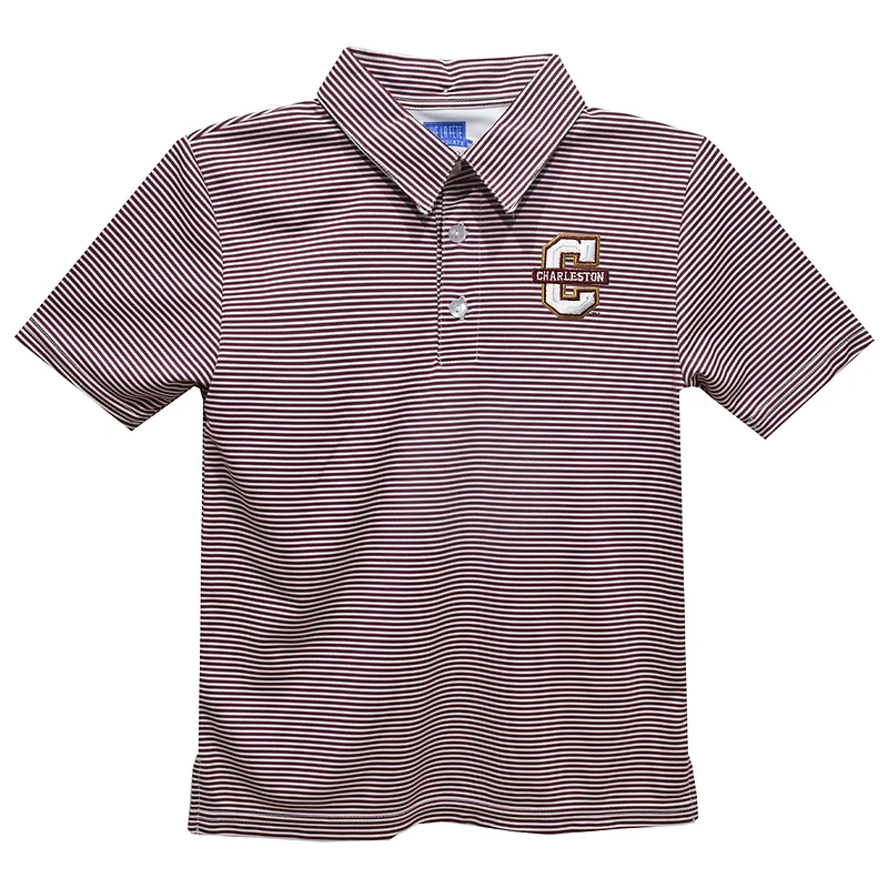 Toddler Vive La Fete Maroon Charleston Cougars Pencil Stripe Polo