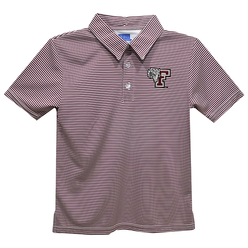 Toddler Vive La Fete Maroon Fordham Rams Pencil Stripe Polo