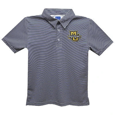 Toddler Vive La Fete Navy Marquette Golden Eagles Pencil Stripe Polo