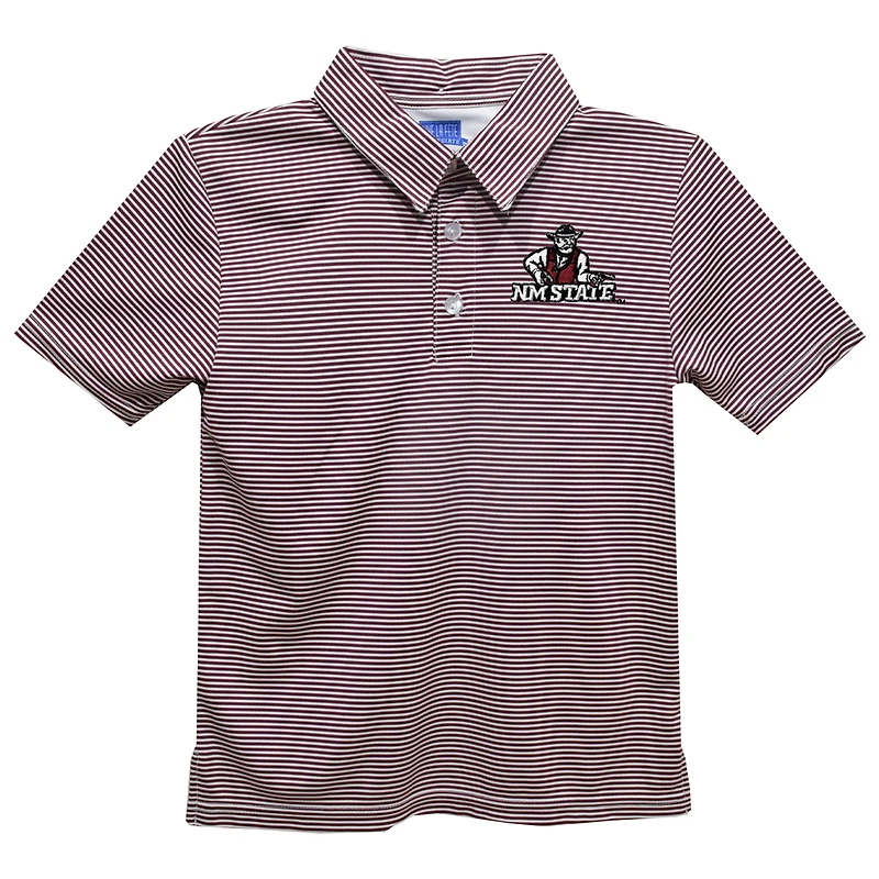 Toddler Vive La Fete Crimson New Mexico State Aggies Pencil Stripe Polo
