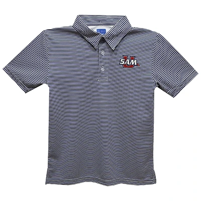 Toddler Vive La Fete Navy Samford Bulldogs Pencil Stripe Polo