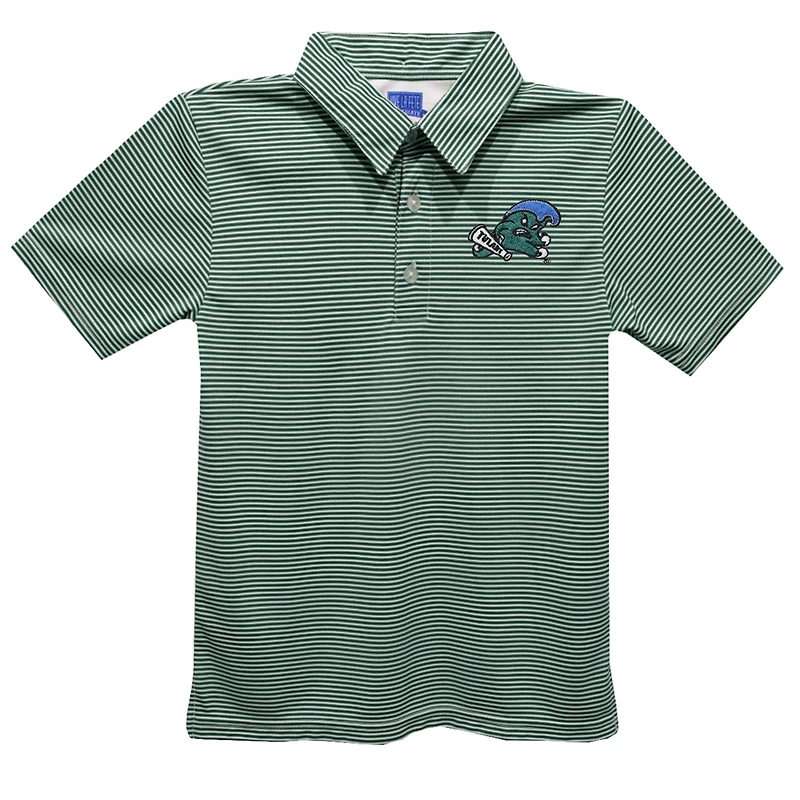 Toddler Vive La Fete Green Tulane Green Wave Pencil Stripe Polo