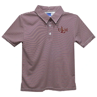 Toddler Vive La Fete Maroon ULM Warhawks Pencil Stripe Polo