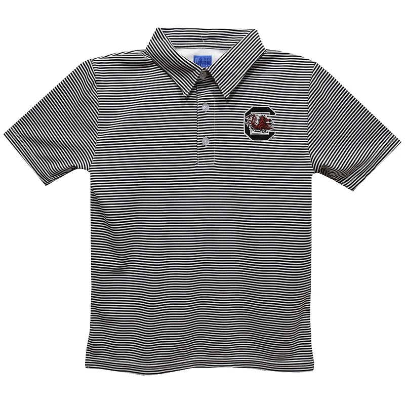 Toddler Vive La Fete Black South Carolina Gamecocks Pencil Stripe Polo