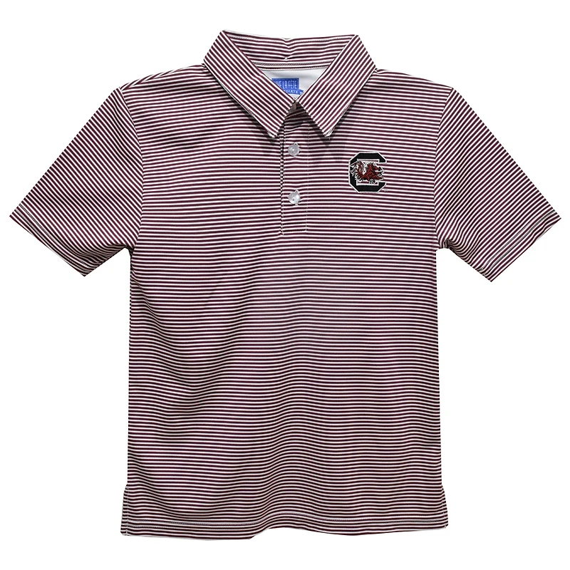 Toddler Vive La Fete Garnet South Carolina Gamecocks Pencil Stripe Polo