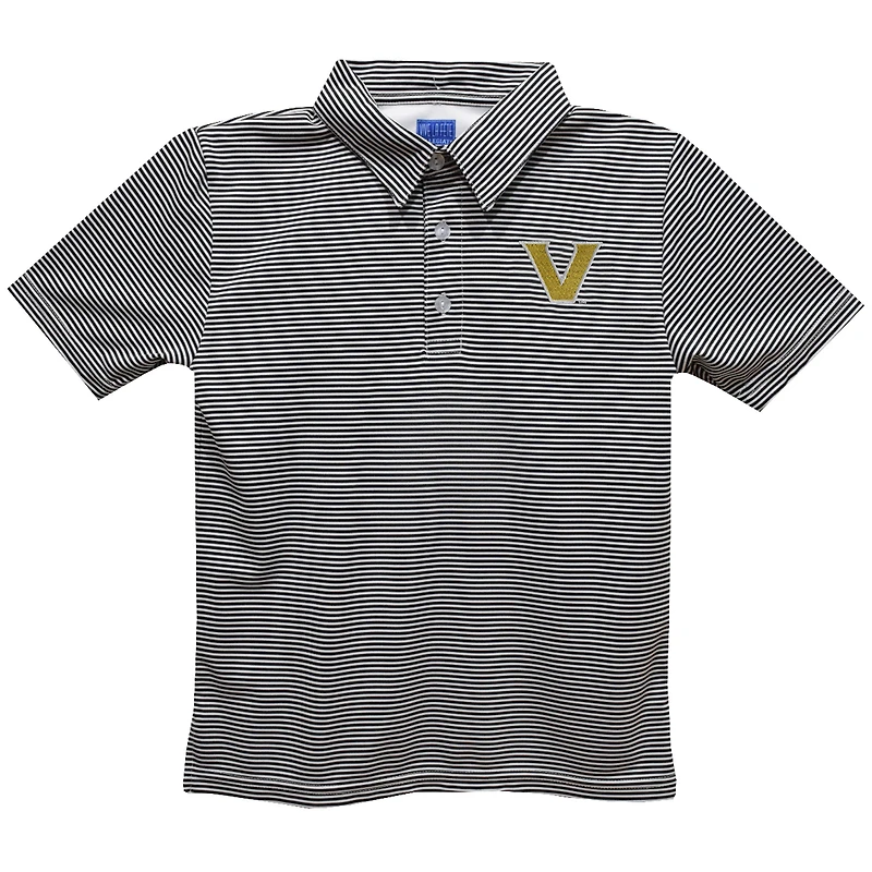 Toddler Vive La Fete Black Vanderbilt Commodores Pencil Stripe Polo
