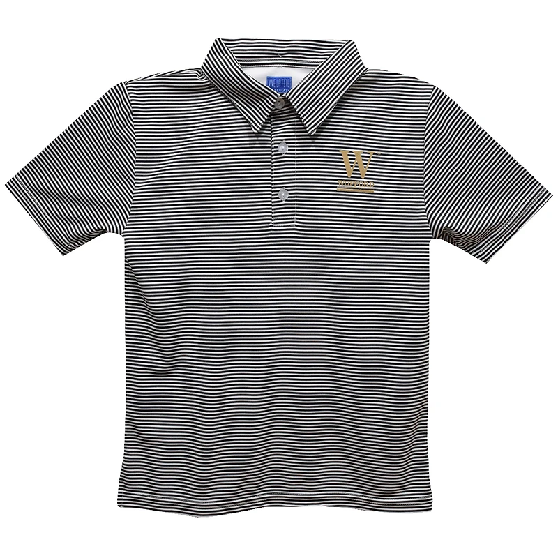 Toddler Vive La Fete Black Wofford Terriers Pencil Stripe Polo