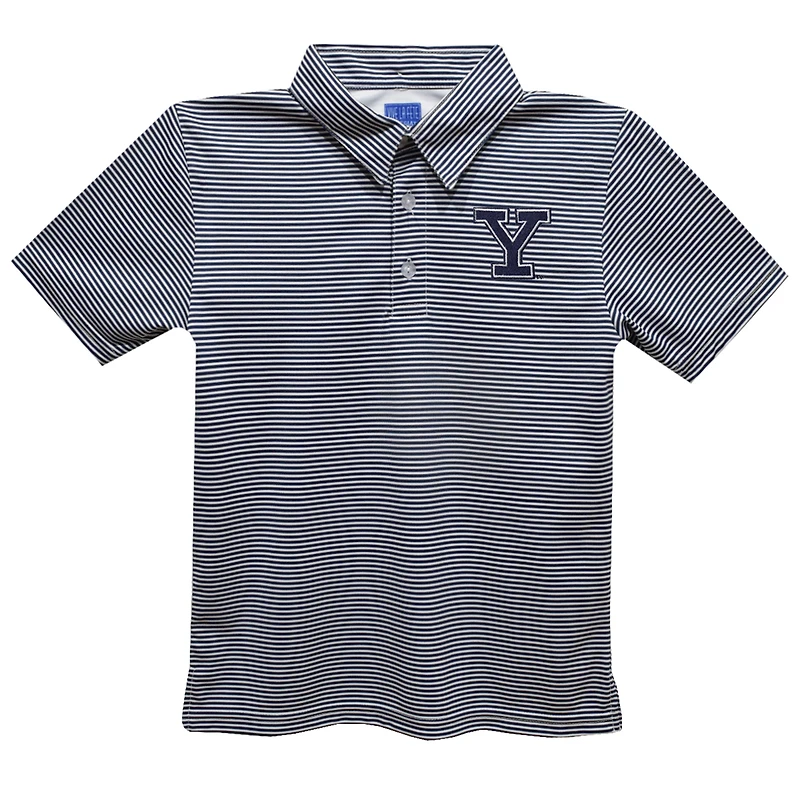 Toddler Vive La Fete Navy Yale Bulldogs Pencil Stripe Polo