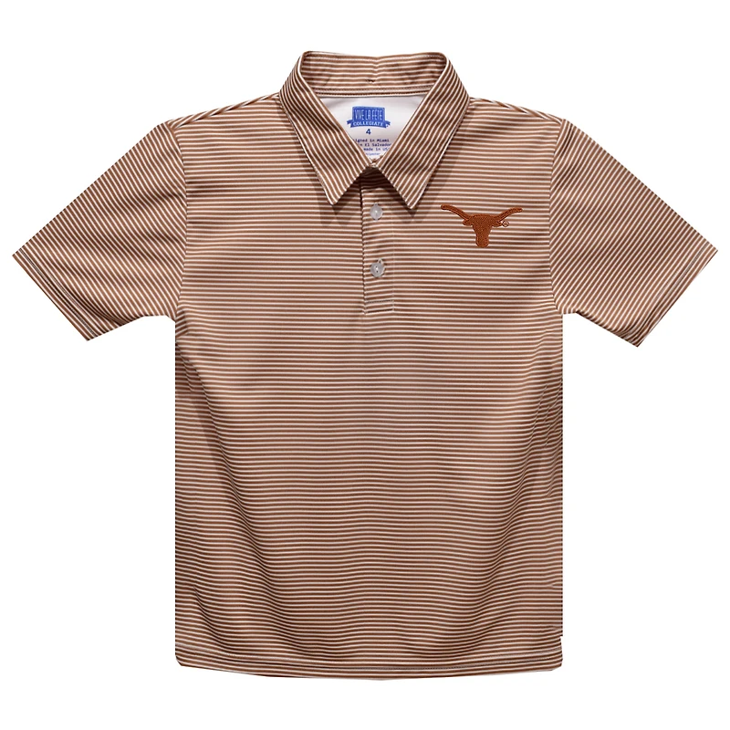 Youth Vive La Fete Burnt Orange Texas Longhorns Pencil Stripe Polo