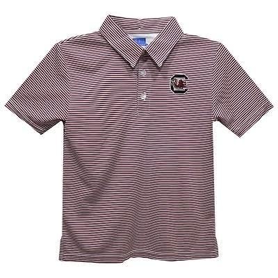 Youth Vive La Fete Garnet South Carolina Gamecocks Pencil Stripe Polo