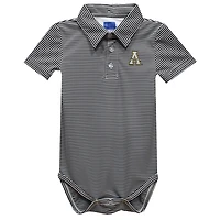 Infant Vive La Fete  Black Appalachian State Mountaineers Polo Pencil Stripe Bodysuit