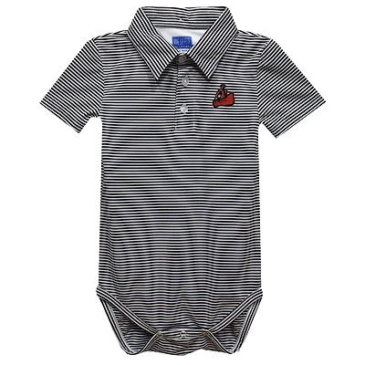 Infant Vive La Fete  Black Cal State Northridge Matadors Polo Pencil Stripe Bodysuit