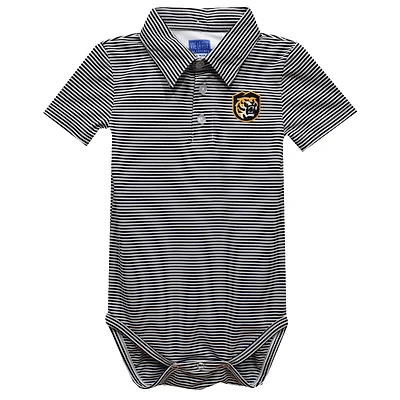 Infant Vive La Fete  Black Colorado College Tigers Polo Pencil Stripe Bodysuit