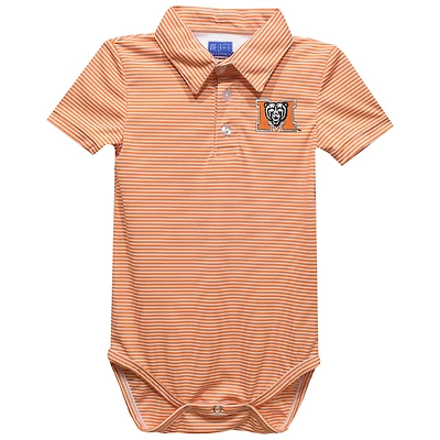 Infant Vive La Fete  Orange Mercer Bears Polo Pencil Stripe Bodysuit