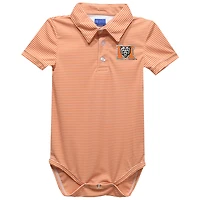 Infant Vive La Fete  Orange Mercer Bears Polo Pencil Stripe Bodysuit