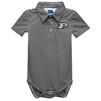Infant Vive La Fete  Black Purdue Boilermakers Polo Pencil Stripe Bodysuit