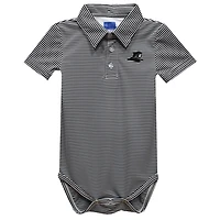 Infant Vive La Fete  Black Providence Friars Polo Pencil Stripe Bodysuit