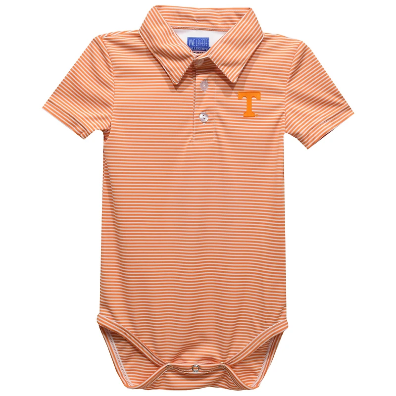 Infant Vive La Fete  Tennessee Orange Tennessee Volunteers Polo Pencil Stripe Bodysuit
