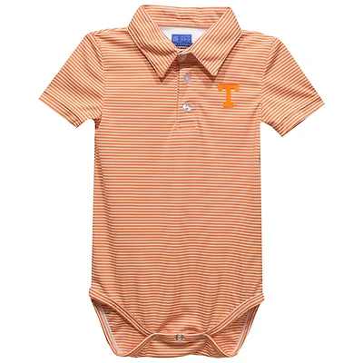 Infant Vive La Fete  Tennessee Orange Tennessee Volunteers Polo Pencil Stripe Bodysuit
