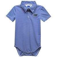 Infant Vive La Fete  Royal Florida Gators Polo Pencil Stripe Bodysuit