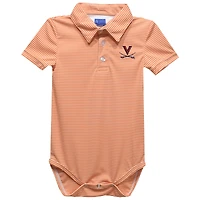 Infant Vive La Fete  Orange Virginia Cavaliers Polo Pencil Stripe Bodysuit