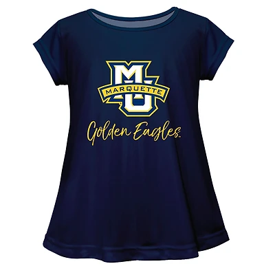 Infant Vive La Fete  Navy Marquette Golden Eagles A-Line Top