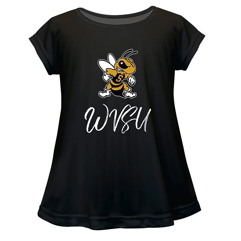 Infant Vive La Fete Black West Virginia State Yellow Jackets A-Line Top